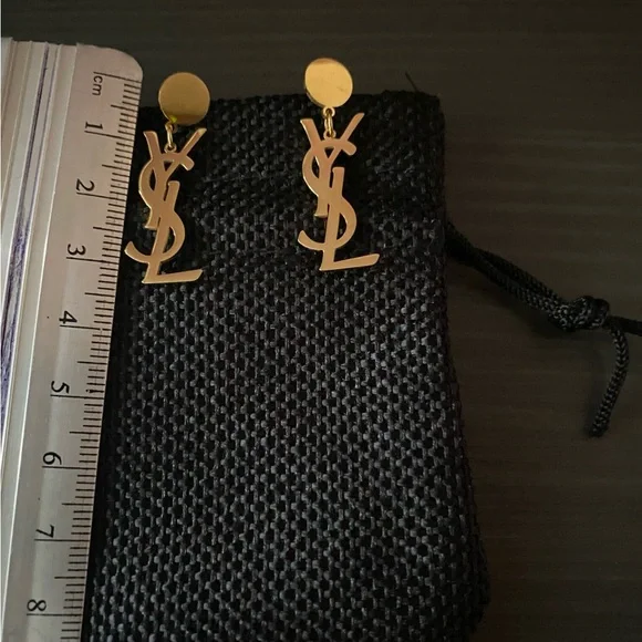 Gold Logo Earrings custom jewelry - Picture 2 of 2